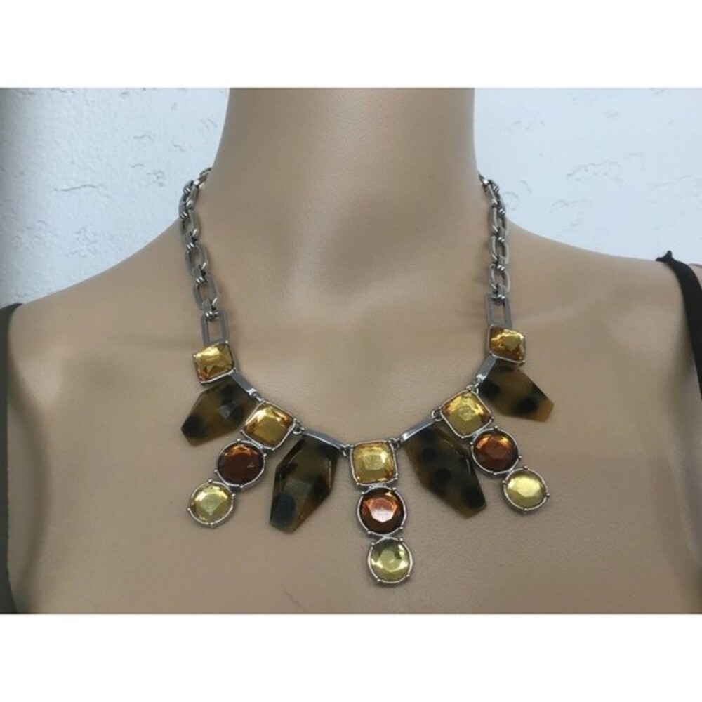 Lia Sophia Zocala Spotted Stone Bib Necklace